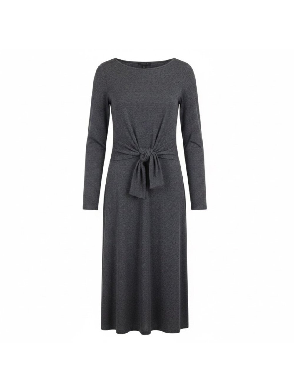 J.Jill Womens Charcoal Tie-Waist Long-Sleeve Midi Dress Petite Sz S